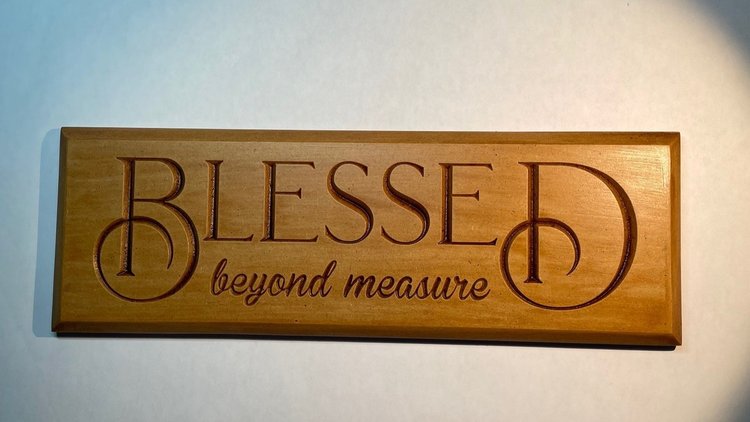 Blessed Beyond Measure engraved plaque