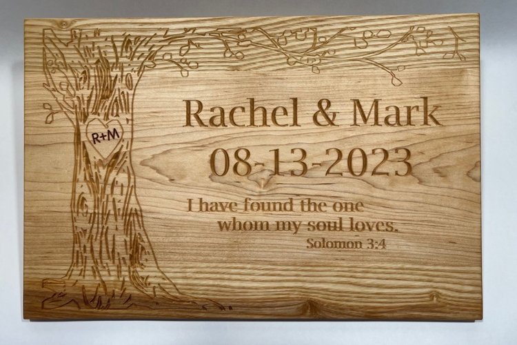 Custom wedding charcuterie board — Rachel & Mark